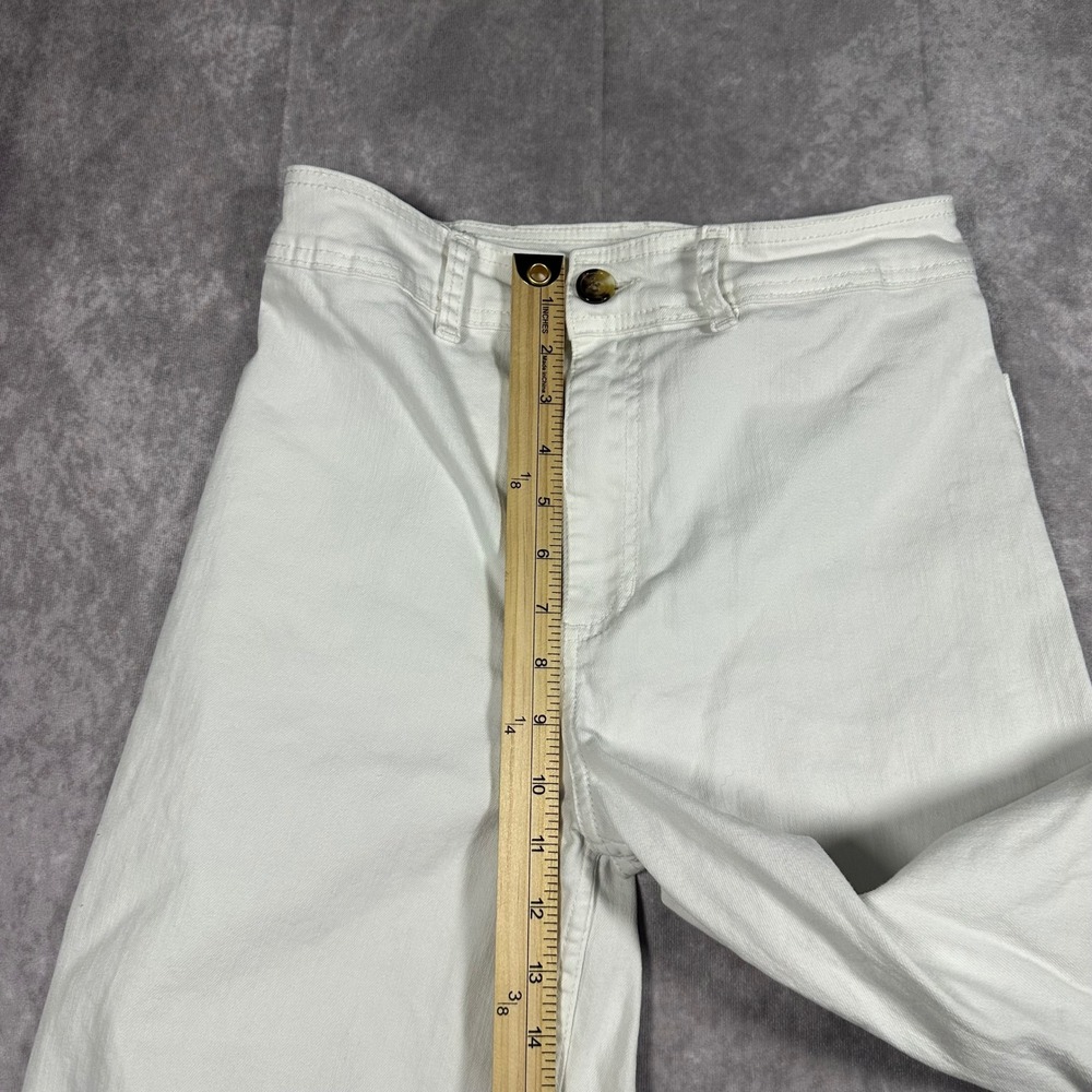 Billabong White Wide Leg Jeans Womens 28 High Rise Raw Hem Flare Denim Pants - Picture 9 of 11